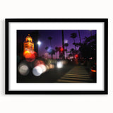 Extra large abstract art print depicting colorful, textured scenery of Beverly Hills in a black frame.