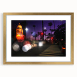 Extra large abstract art print of Beverly Hills scenery in gold frame, ideal for living room decor.