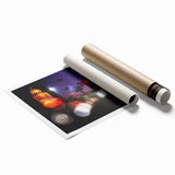 Extra large rolled print of Beverly Hills scenery with vibrant floral elements, ideal for classy bathroom wall art.