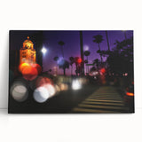 Black and white photo of Beverly Hills on stretched canvas, ideal for kitchen wall art or bedroom.