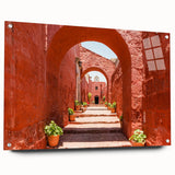 Acrylic glass print of Catalina, California scenery in muted earth tones, suitable for bedroom or dining room decor.