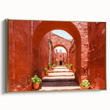 Framed canvas depicting a vintage-style landscape of Catalina, California in muted gold and black tones.