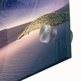 Large abstract depiction of Death Valley in muted earth tones on acrylic glass, suitable for dining room art.