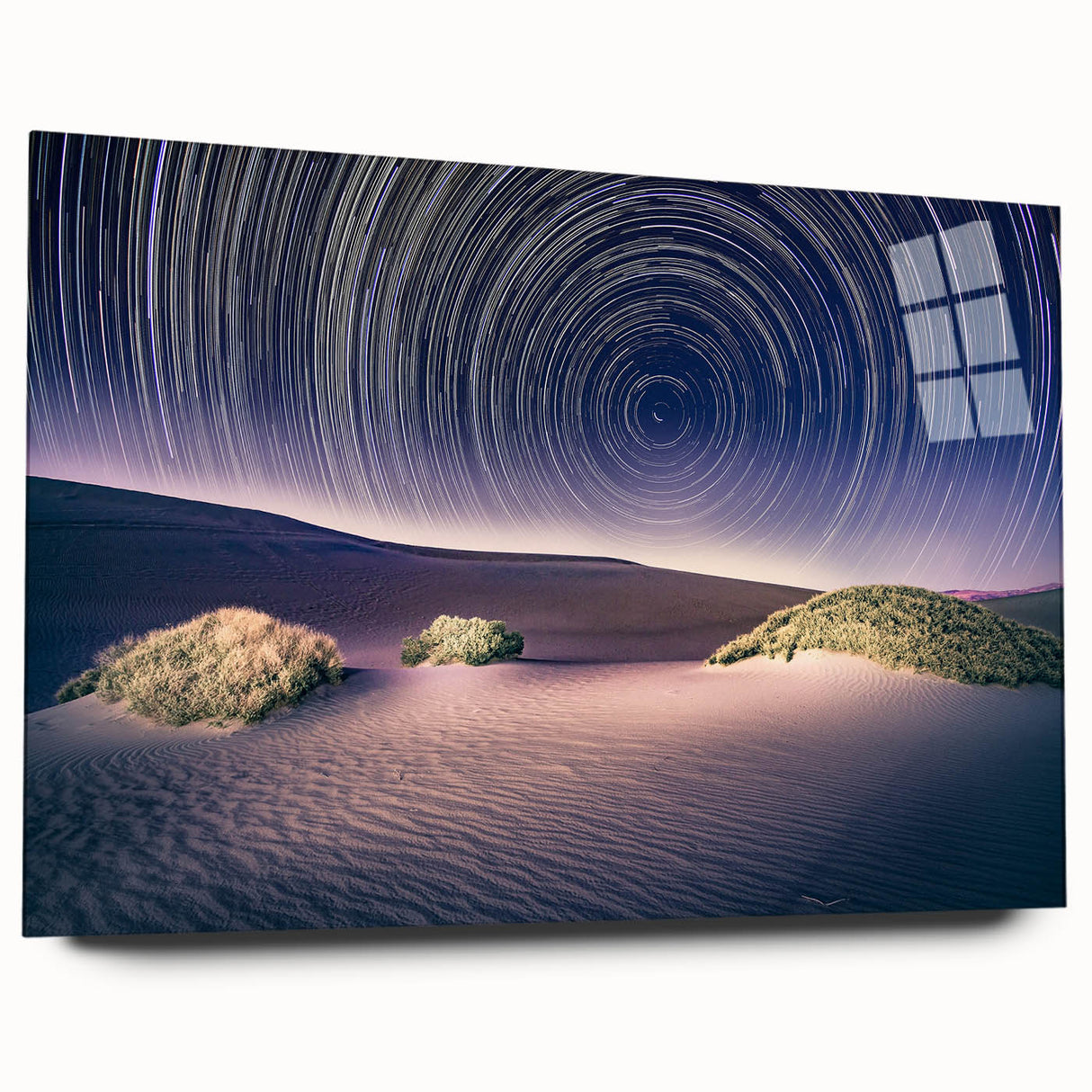 Large abstract depiction of Death Valley on acrylic glass, using earthy tones, ideal for bedroom or dining room art.