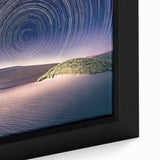 Black wall art depicting Death Valley with vibrant, textured colors on a framed canvas, ideal for living room decor.