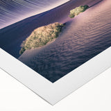 Art deco poster of Death Valley in muted earth tones on rolled canvas, suitable for dining room decor.