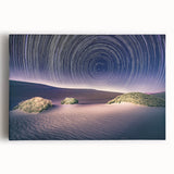 Black and white stretched canvas depicting the stark landscape of Death Valley, ideal for kitchen wall art.