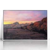 Acrylic print of Joshua Tree with muted earth tones in an art deco style, suitable for modern art wall decor.