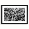 Extra large abstract art print depicting colorful, textured Los Angeles scenery on a black framed canvas.