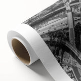 Art deco poster of Los Angeles skyline in pastel colors on rolled canvas, ideal for nursery wall art.