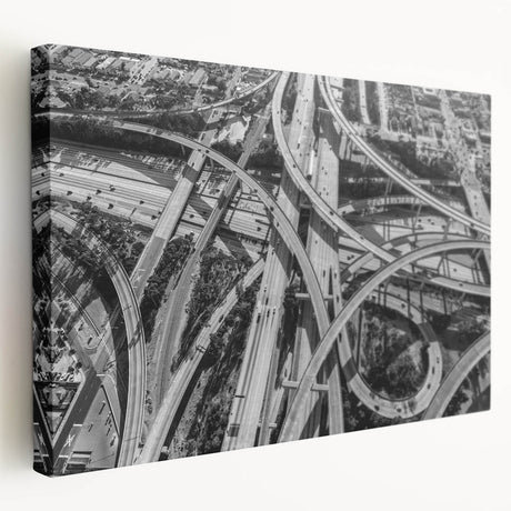 Los Angeles cityscape on large stretched canvas with soft pastel hues, ideal for kitchen wall art.