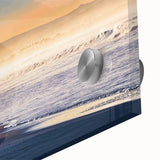 Large abstract wall art depicting San Diego scenery in mid-century modernist style on acrylic glass.