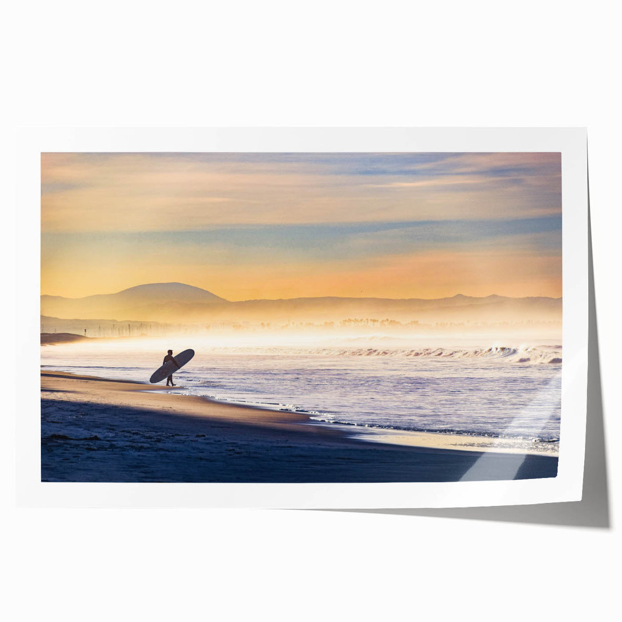 San Diego skyline with floral motifs in pastel shades on extra large rolled print, ideal for art wall dining room.