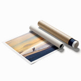San Diego skyline in muted blue tones on a large rolled canvas, suitable for classy bathroom wall art.