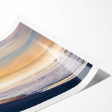 Extra large wall art featuring line art flowers over a San Diego scenery, printed on rolled canvas.