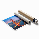 Extra large rolled print of San Francisco scenery with floral accents in pastel shades, ideal for classy bathroom wall art.
