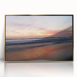 Mid-century modernist style large art print of Santa Barbara scenery in gold frame, suitable for modern art wall decor.