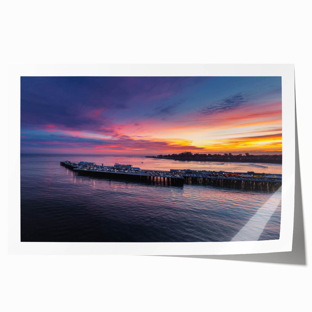 Extra large rolled print of Santa Cruz scenery with vibrant green and blue hues, ideal for art wall dining room.