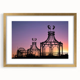 Extra large abstract art print of Santa Monica scenery in muted earth tones on a framed canvas, ideal for living room decor.