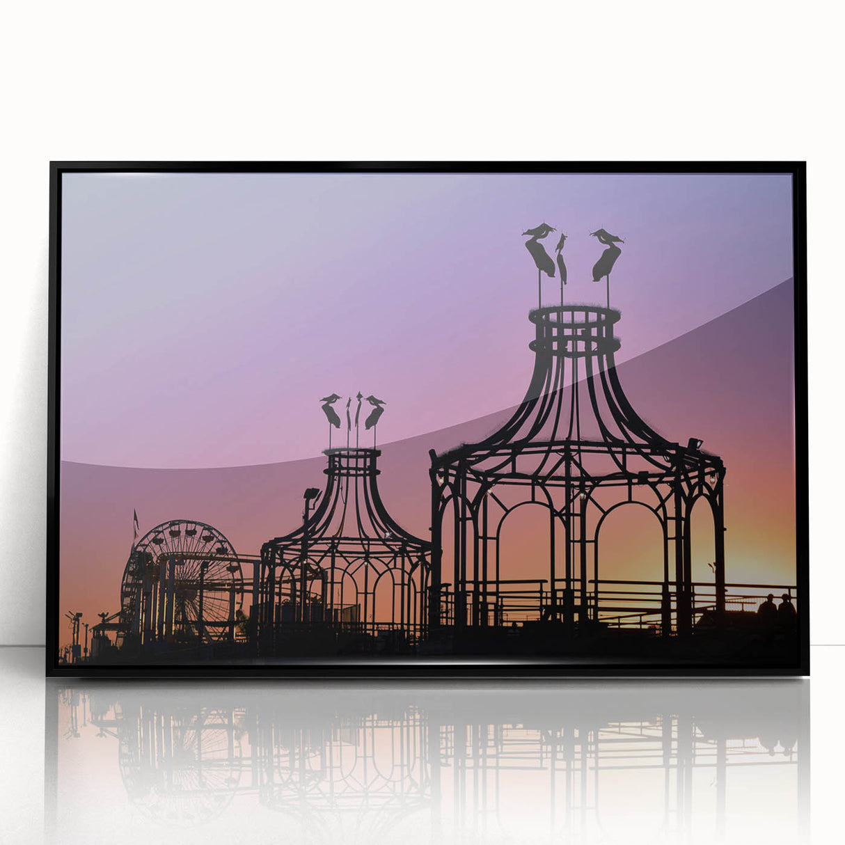 Large abstract wall art of Santa Monica scenery in muted earth tones on a framed acrylic, suitable for modern art wall decor.