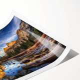 Extra large wall art featuring line art flowers in muted colors on a rolled print, suitable for large living room decor.