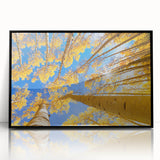 Large abstract wall art depicting Aspen, Colorado scenery in muted earth tones on a framed acrylic.