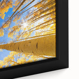 Extra large framed canvas depicting a textured scene of Aspen, Colorado in vibrant colors, ideal for living room decor.