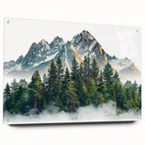 Acrylic print of Pikes Peak in vibrant sunset colors, suitable for bedroom or dining room decor.