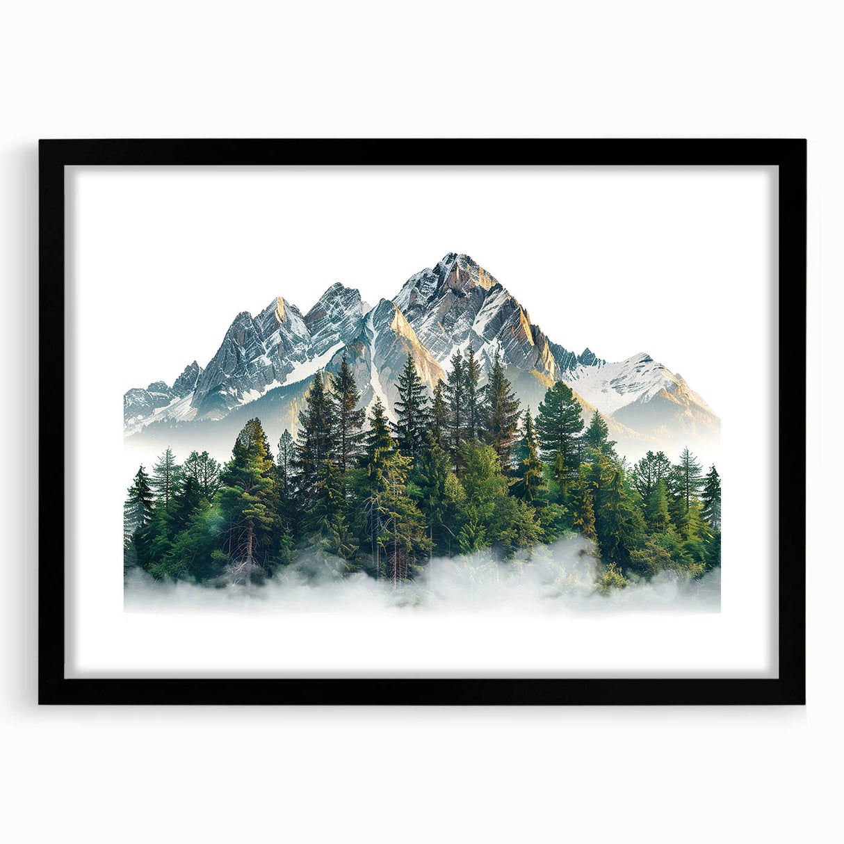 Colorful abstract art print of Pikes Peak, featuring vibrant textured hues in an extra large black framed format.