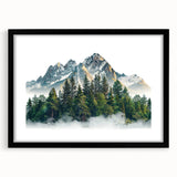Colorful abstract art print of Pikes Peak, featuring vibrant textured hues in an extra large black framed format.