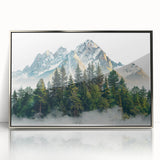 Mid-century modernist art depicting Pikes Peak, Colorado in muted earth tones on a framed acrylic print.
