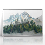 Framed acrylic print of Pikes Peak in Colorado, featuring muted earth tones, ideal for modern art wall decor.