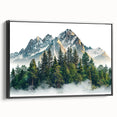 Black and white framed canvas of Pikes Peak landscape, ideal for bedroom wall decor.