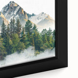 Black wall art of Pikes Peak in Colorado with colorful, textured strokes on a framed canvas, ideal for living room decor.