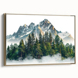 Framed canvas of Pikes Peak landscape in muted earth tones, ideal for bedroom wall art.