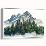 Vintage poster art of Pikes Peak, Colorado in colorful hues on a large framed canvas, ideal for living room decor.