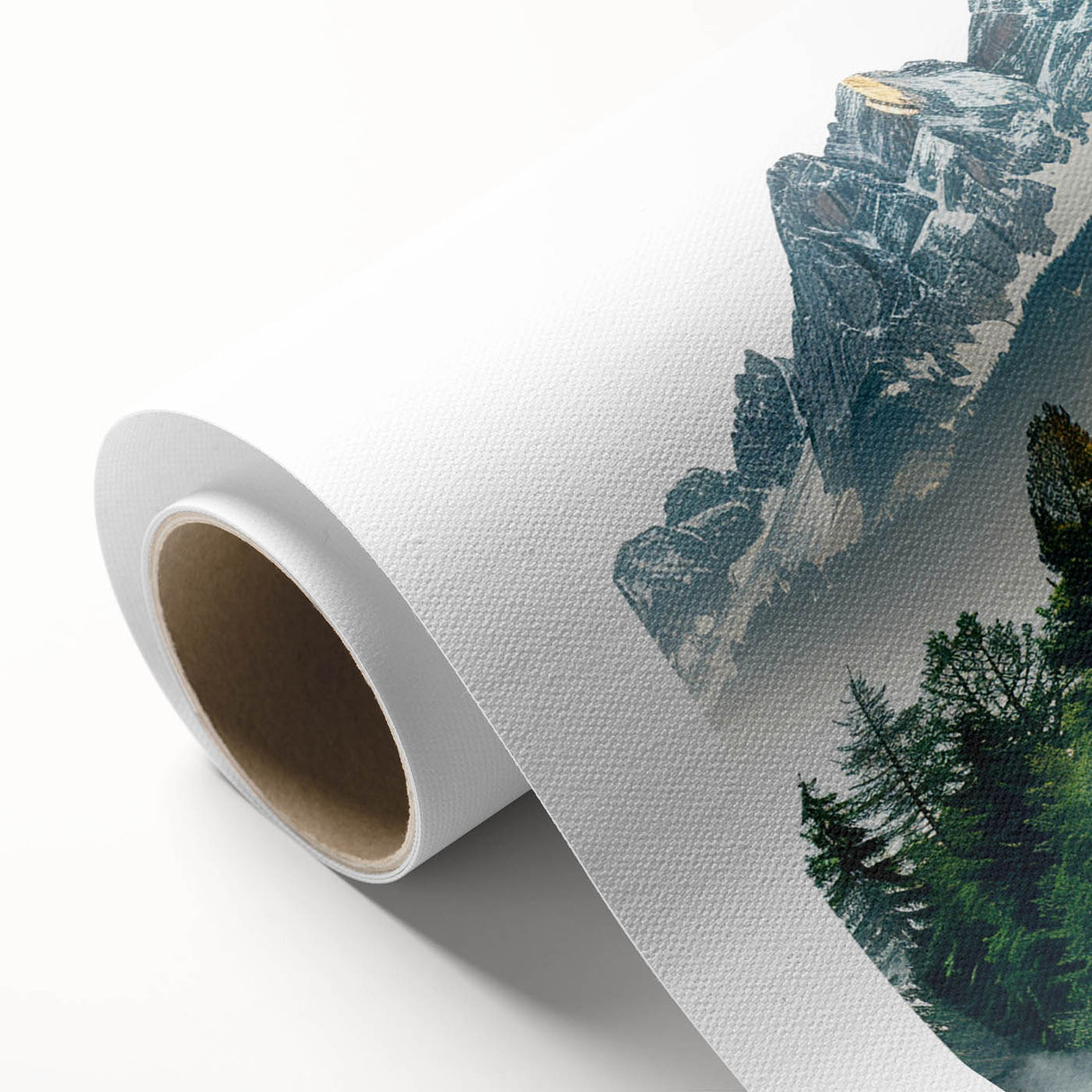 Art Deco style poster of Pikes Peak, Colorado, in muted earth tones on rolled canvas, ideal for nursery wall art.