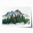 Rolled print of Pikes Peak in Colorado with vibrant green and blue tones, ideal for art wall dining room.