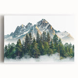 Black and white photo of Pikes Peak on stretched canvas, ideal for kitchen wall art.