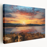 Large canvas print of the Rocky Mountains in Colorado with muted earth tones, ideal for kitchen wall art.
