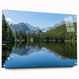 Acrylic print of Colorado Springs landscape in muted earth tones, suitable for bedroom or dining room decor.