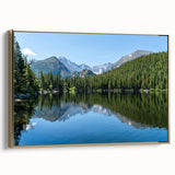 Framed canvas wall art depicting a vintage-style landscape of Colorado Springs, featuring muted earth tones.