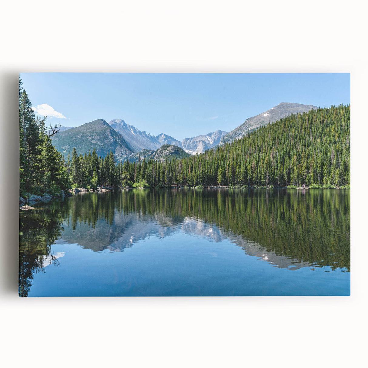 Black and white stretched canvas of Colorado Springs landscape, ideal for kitchen wall art.