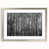 Textured art depicting abstract Telluride, Colorado scenery in muted earth tones on a silver-framed mat.