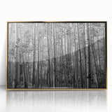 Framed acrylic print of Telluride, Colorado scenery in mid-century modernist style with earthy tones.