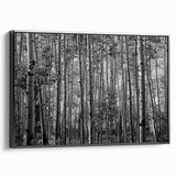 Black and white wall art depicting the Telluride, Colorado landscape on a framed canvas, suitable for bedroom decor.