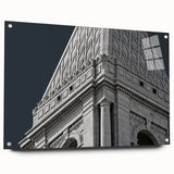 Acrylic print of a large abstract depiction of Connecticut scenery, featuring muted earth tones, ideal for dining room decor.