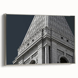 A framed canvas featuring a vintage landscape art painting of Connecticut, with black and colorful elements.