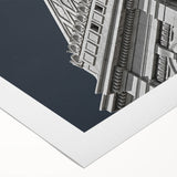 Art Deco poster of a Connecticut landscape in muted green and blue tones, printed on rolled canvas.