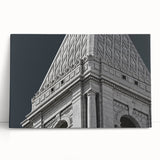 Black and white photograph of a Connecticut landscape on stretched canvas, ideal for kitchen wall art.